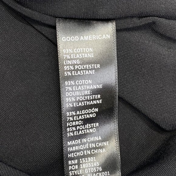 Good American Crystal Embellished Square-Neck Tank Top • Size XL • Black/Silver - Picture 2 of 11